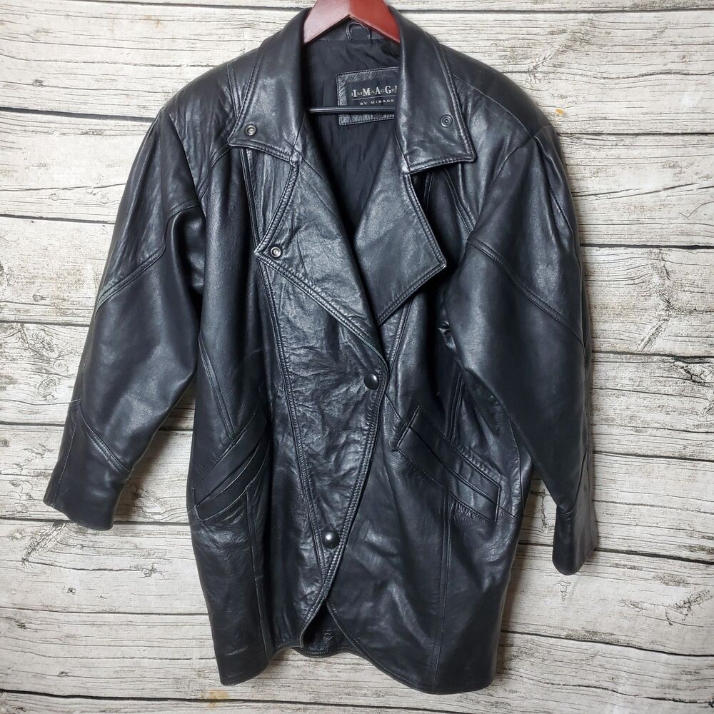 Vintage Image By Mirage Black Jacket Size Medium Fair Conditions